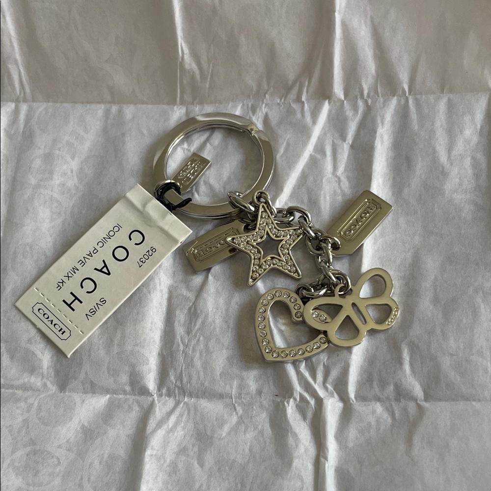 Coach Silver Charm Keychain